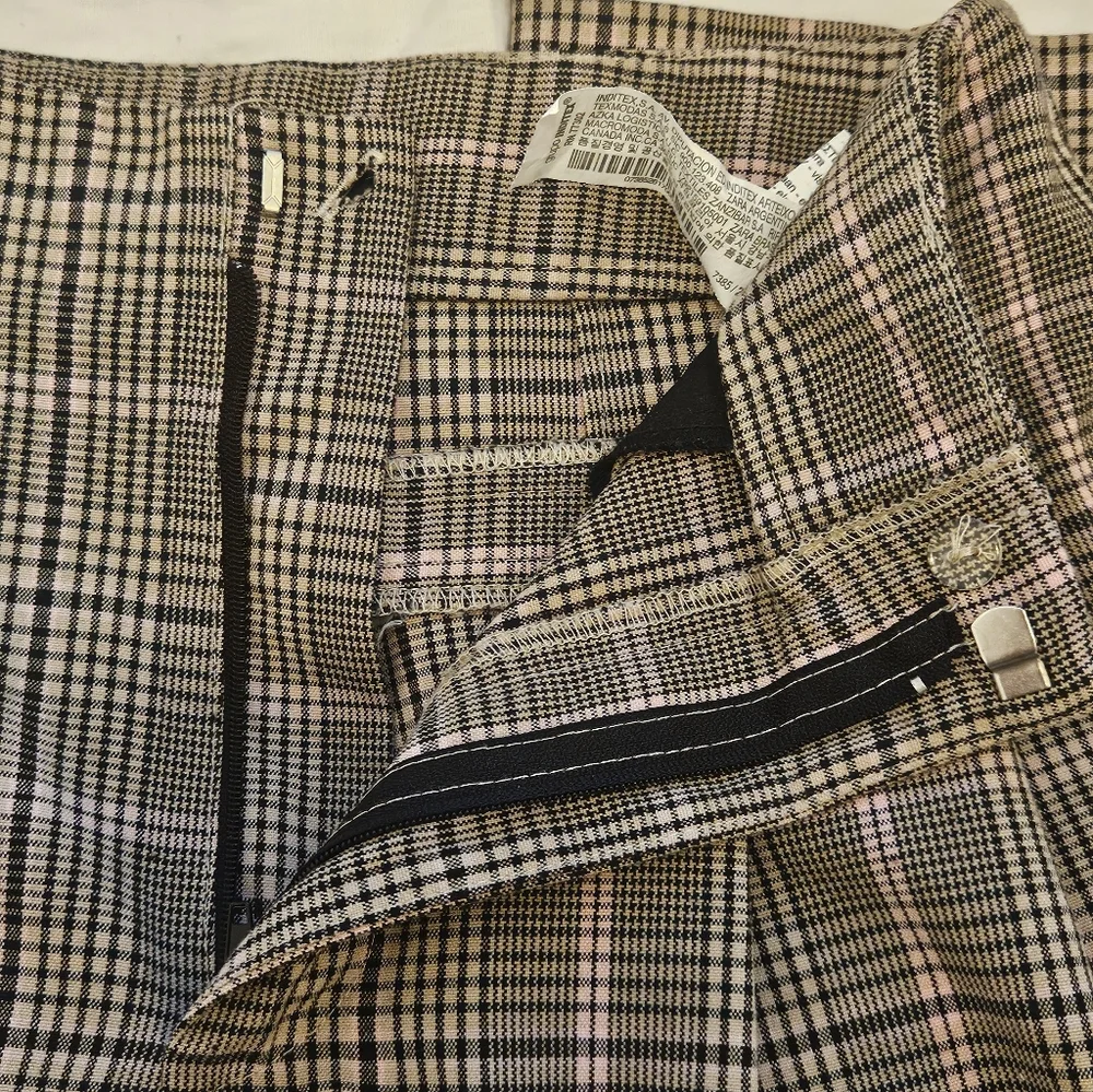 Zara Plaid High Waist Trousers Wide Leg Pants XS - Picture 8 of 11